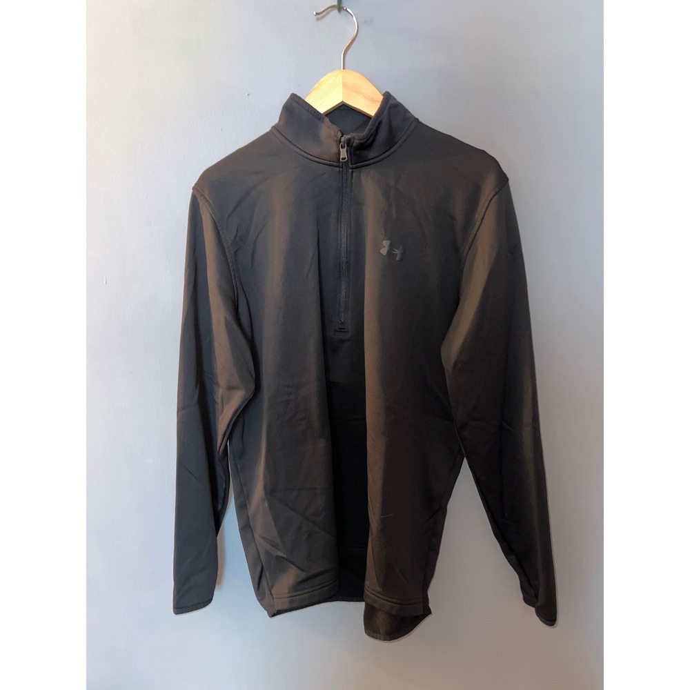 Under Armour ColdGear Mens Large Black Quarter Zip Pullover Loose Fit Mock Neck
